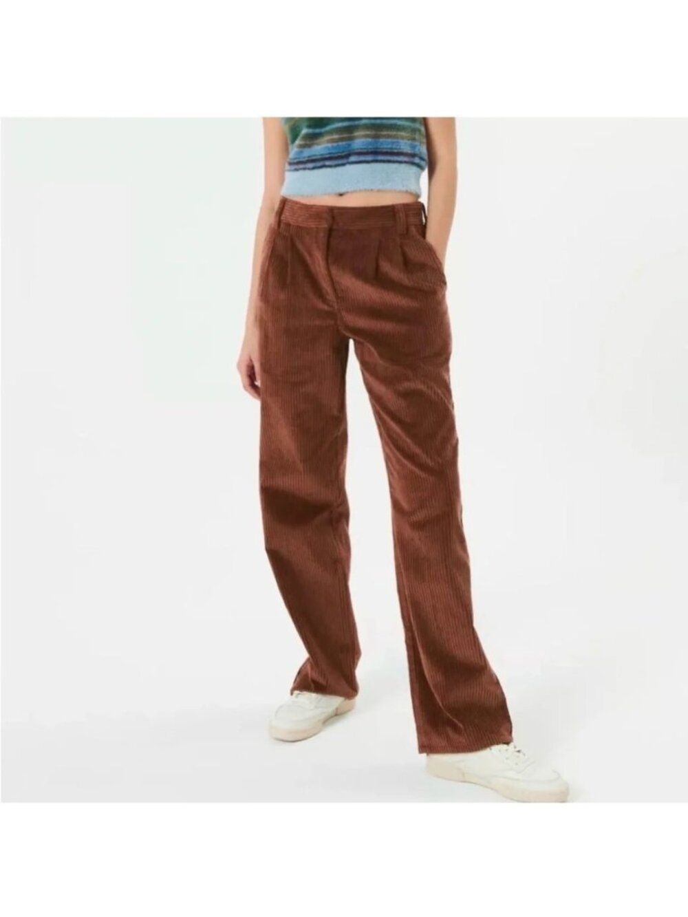 Aritzia Sunday Best Harvey Corduroy Trouser Pant in Cognac Size 8